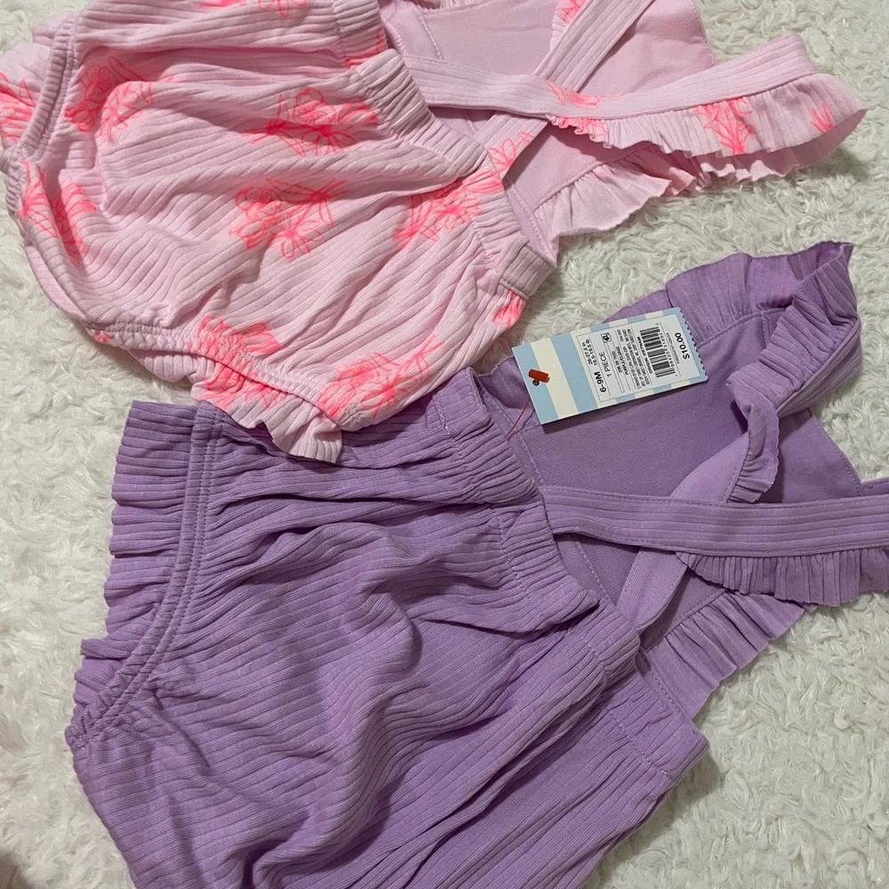 Cat & Jack Pink and Purple Baby Outfits bundle two pieces